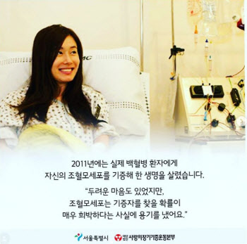 배우 김지수, 10년 전 골수기증 공개…"관심 부탁"