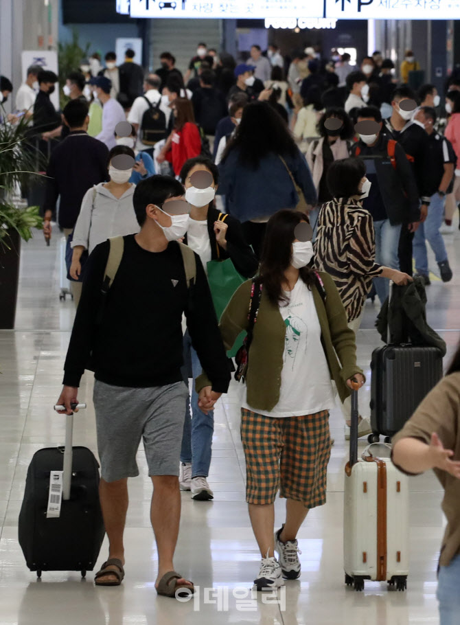 [포토]한글날 연휴 마지막날 김포공항 ‘북새통’