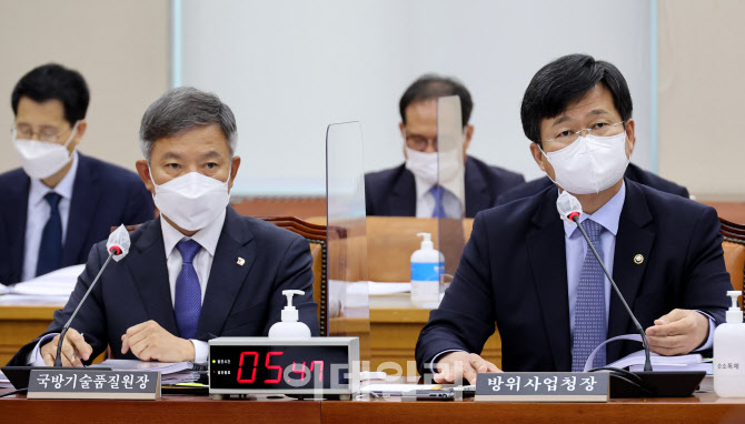 [포토]질의에 답하는 강은호 방위사업청장