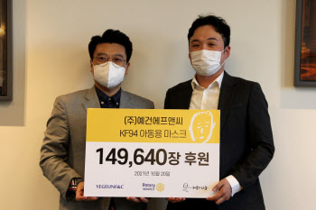 예건에프앤씨, 취약계층에 KF94 마스크 기부