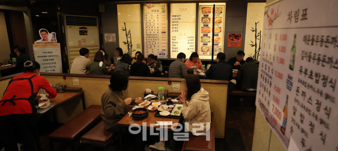 [포토]단계적 일상회복(위드 코로나) 첫날, 분주한 식당