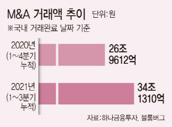 M&A 시장 역대급 열기 속 '모험보다 안정'