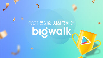 빅워크, 구글플레이 '2021 올해의 베스트 앱 사회공헌 부문' 최우수상 선정