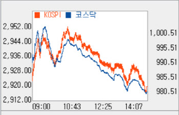 3% 가까이 급락해 '980선'…디지털컨텐츠 9%↓