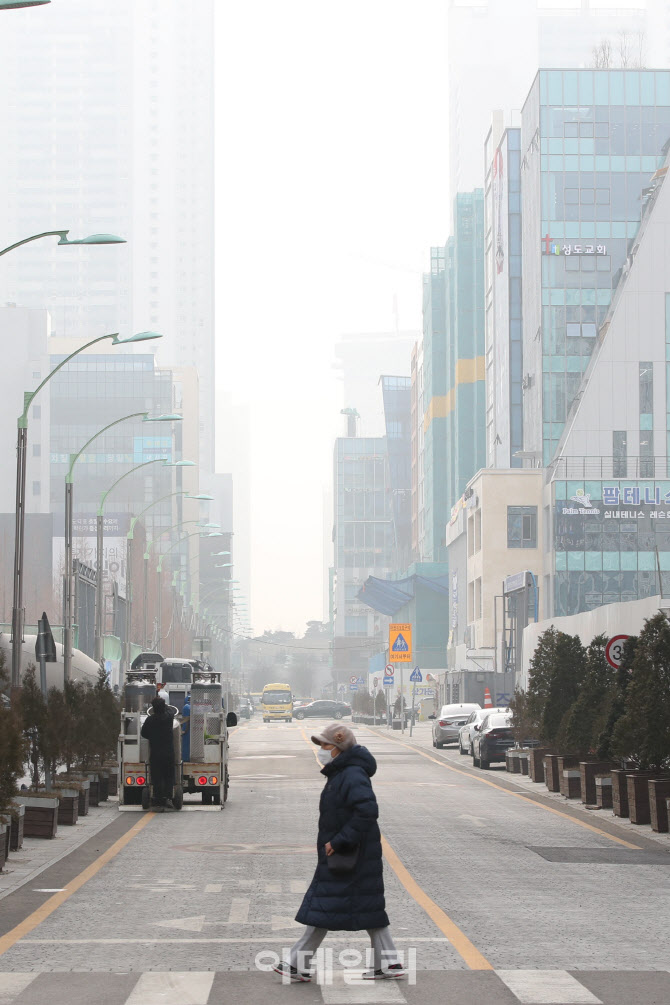 [포토]짙은 초미세먼지 농도