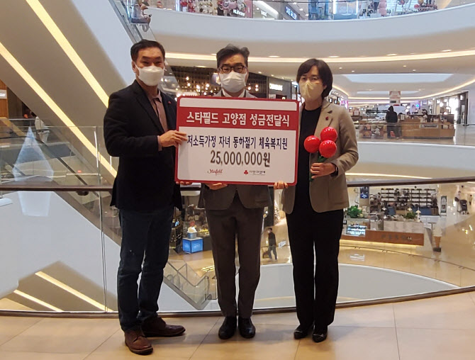 스타필드 고양점, 중·고교생 체육복 지원에 2500만원 '쾌척'