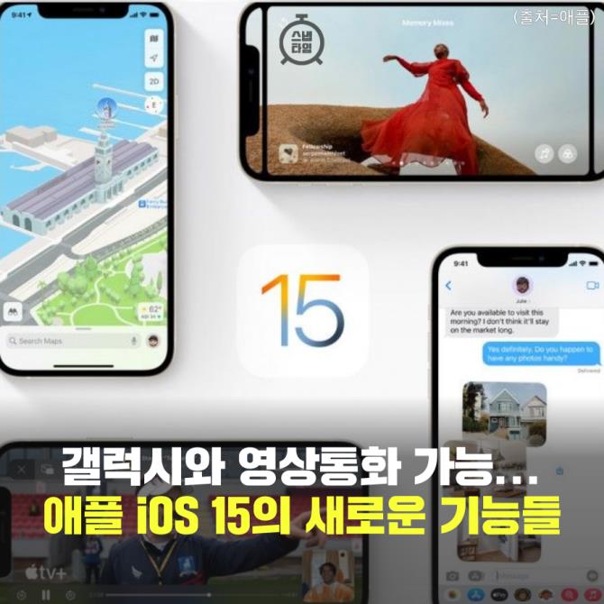 [카드뉴스]갤럭시와 영상통화 가능...애플 iOS 15 새로운 기능들