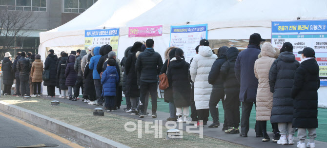 [포토]코로나19 검사를 위한 긴 줄