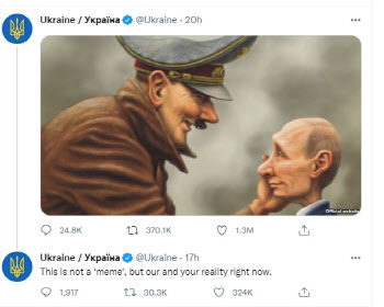 "푸틴은 새로운 히틀러"…우크라 SNS에 올라온 한 장의 사진