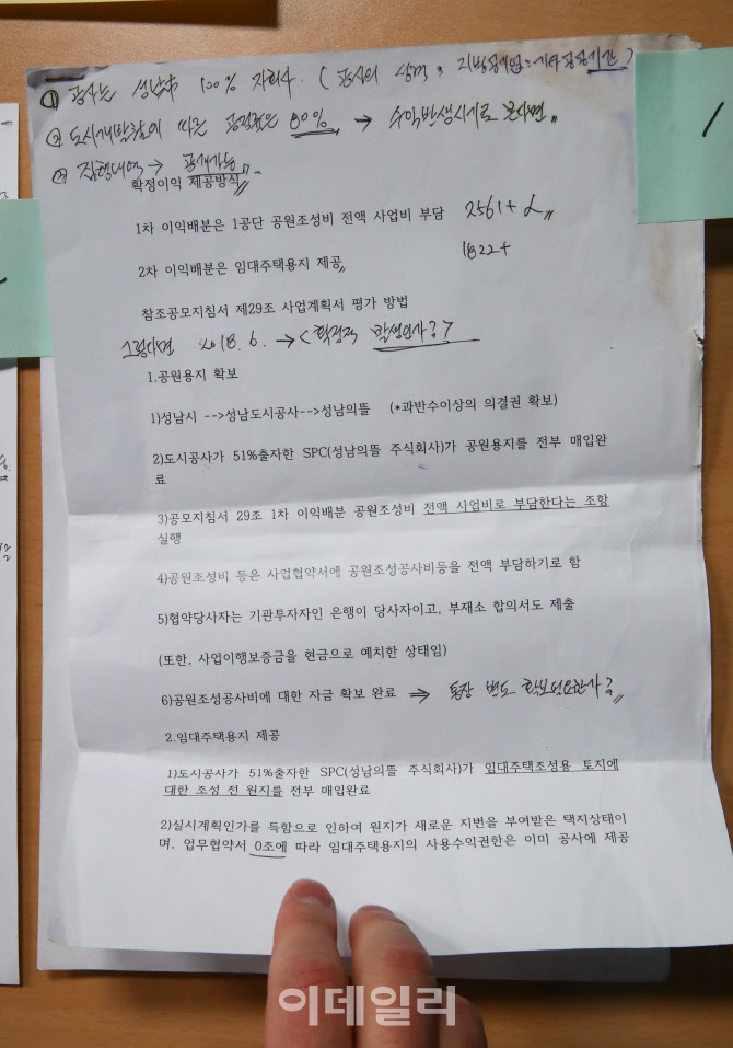 [포토]대장동 배수구 문건 실물