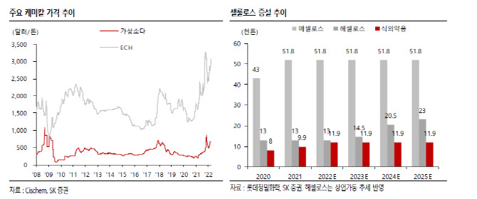 롯데정밀화학, 케미칼 안정·셀룰로스 성장 지속-SK