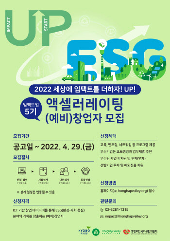 교보생명, ESG 분야 스타트업 기업 발굴 나선다