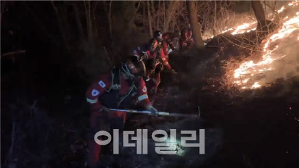 경북 봉화 산불, 발생 17시간만에 큰 불길 잡혀