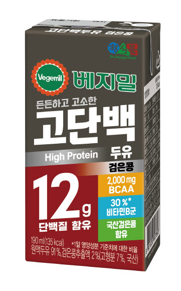 정식품, 단백질 2배 '베지밀 고단백 두유 검은콩' 출시