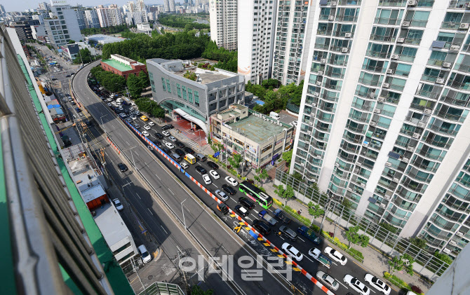 [포토]선유고가 양화대교 방면 통제 시작