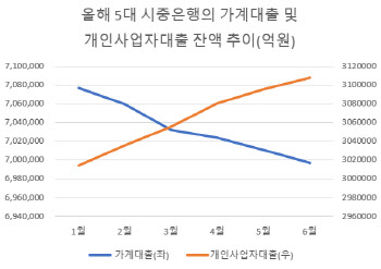 가계대출 10조 줄 때, 소호대출 10조 늘었다…"금융부실 뇌관 우려"