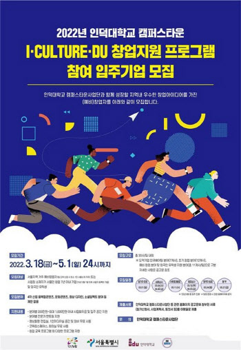 인덕대 캠퍼스타운사업단, I·CULTURE·DU 창업지원 입주기업 35개사 선정