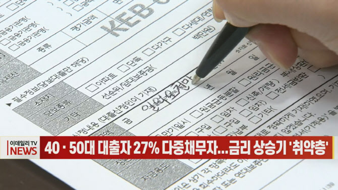 (영상)40·50대 대출자 27% 다중채무자...금리 상승기 '취약층'