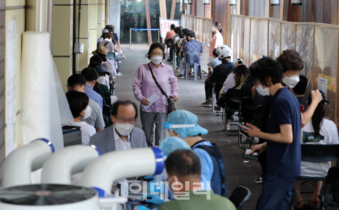 [포토]연휴 끝 붐비는 코로나19 선별진료소