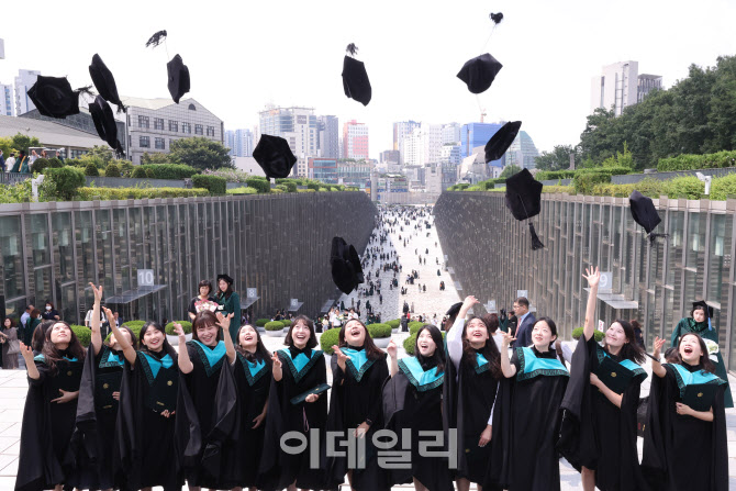 [포토]학사모 던지는 졸업생들