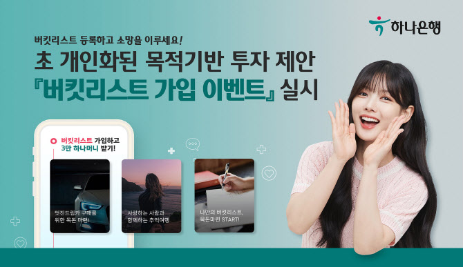 하나은행, 투자목표 알고리즘 ‘버킷리스트’가입 이벤트