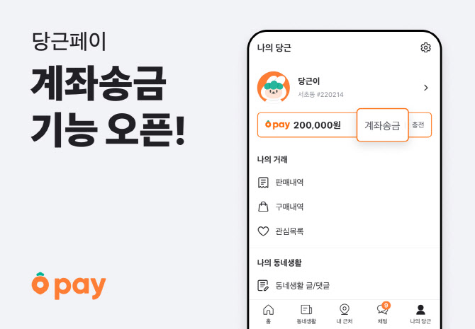 결제뿐 아니라 동네모임 회비 납부까지…당근페이 ‘계좌송금’ 오픈