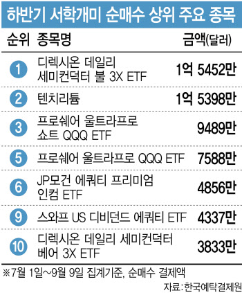 "레버리지 베팅" 서학개미, ‘반도체 3배 ETF’ 가장 많이 샀다