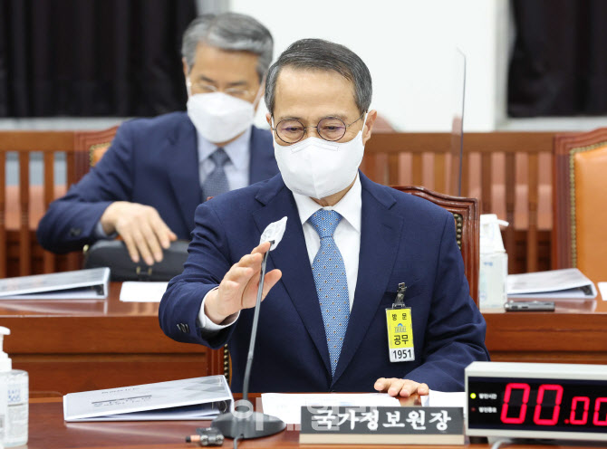 [포토]'정보위 전체회의 참석한 김규현'