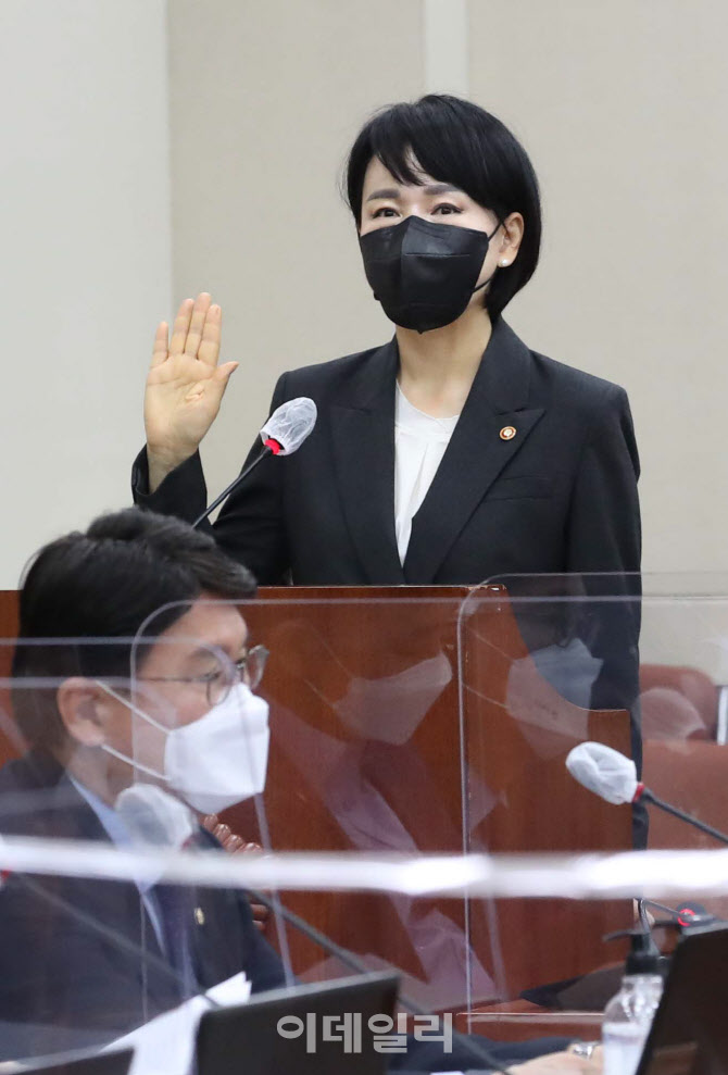 [포토]국정감사, '선서하는 전현희'