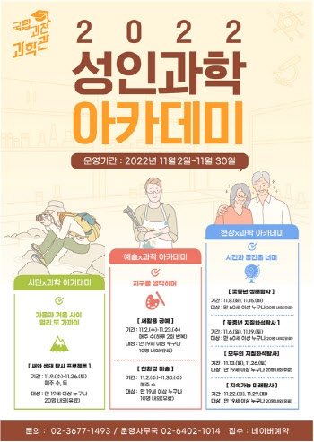 국립과천과학관, 성인 대상 과학 아카데미 운영