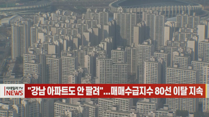 (영상)"강남 아파트도 안 팔려"...매매수급지수 80선 이탈 지속