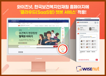 와이즈넛·한국보건복지인재원, 클라우드(SaaS형) 챗봇 서비스 오픈