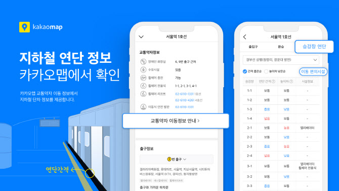 카카오맵에서 ‘서울 지하철 승강장 높이 정보’ 제공…교통약자에 도움