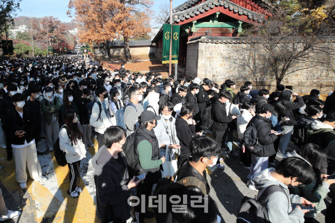 [포토]논술 마친 수험생 인파