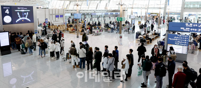 [포토]연말, 여행객으로 붐비는 인천공항 출국장