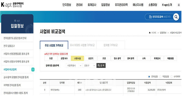 'K-apt 앱'으로 내 아파트 관리비·사업비 한 번에 비교