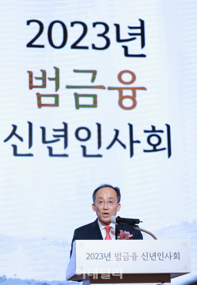 [포토]추경호 부총리, 2023년 범금융 신년인사회