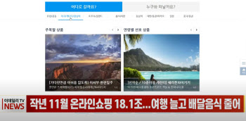 (영상)작년 11월 온라인쇼핑 18.1조...여행 늘고 배달음식 줄어