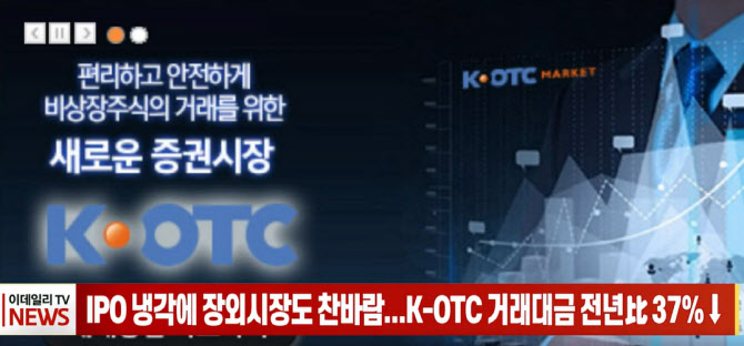 (영상)IPO 냉각에 장외시장도 찬바람...K-OTC 거래대금 전년比 37%↓