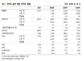 카카오, 2Q 이후 실적 회복…올해 '상저하고' 전망 -NH