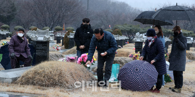 [포토]설연휴 앞두고 이른 성묘