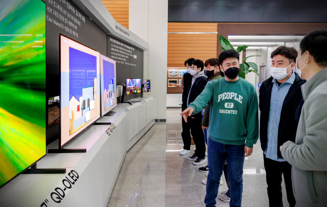 삼성디스플레이, 23년형 QD-OLED 신제품 임직원 전시회