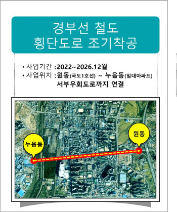 오산시 경부선 횡단도로사업 재개, 2026년 12월 개통 목표