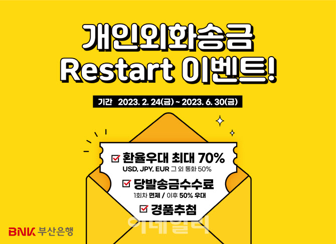 BNK부산은행, 개인외화송금 리스타트 이벤트