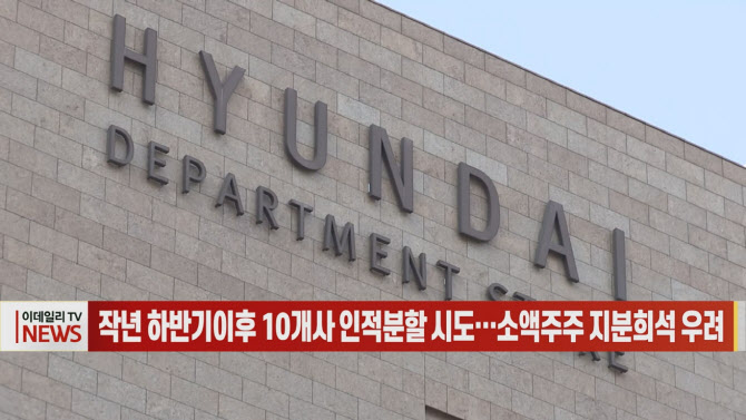 (영상)작년 하반기이후 10개사 인적분할 시도…소액주주 지분희석 우려