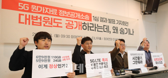 [포토]참여연대, 5G 원가자료 공개하라!