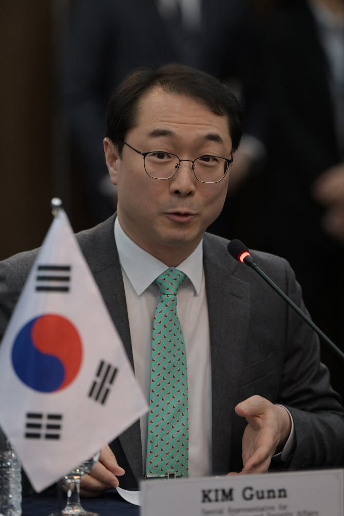 [포토]북핵 수석대표 협의에서 발언하는 김건 본부장