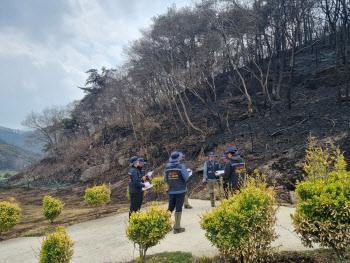 치산기술협회, 충남 홍성·금산 등 산불피해지 긴급진단