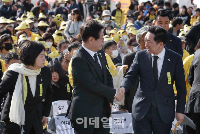 [포토]악수하는 김기현-이재명