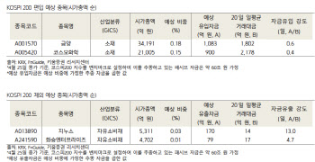 "6월 코스피200, 금양·코스모화학 편입 예상…지누스 편출"